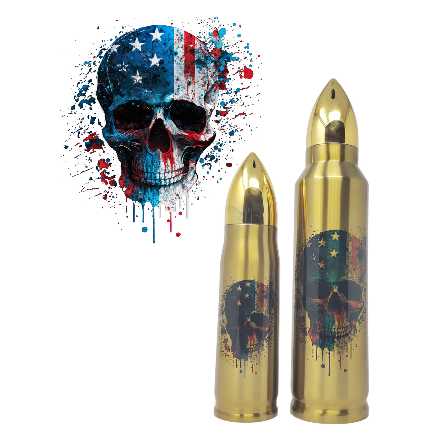 American Flag Splash Skull