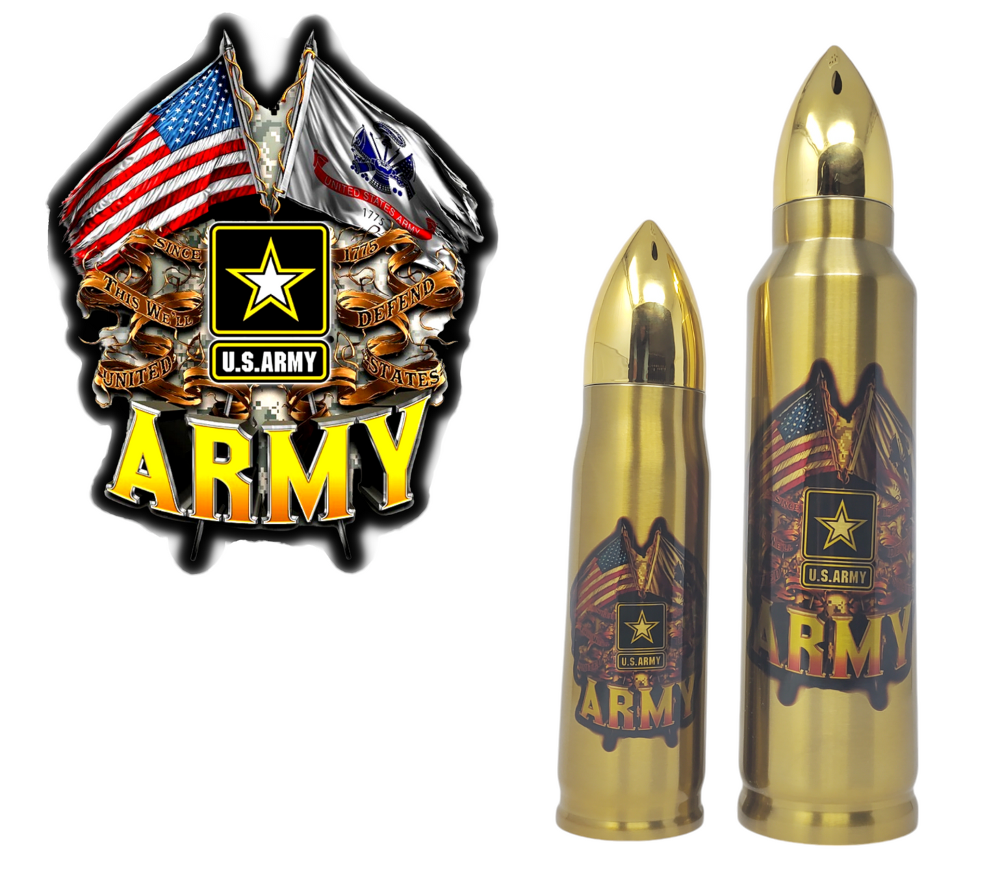 Army Badge Bullet Thermos