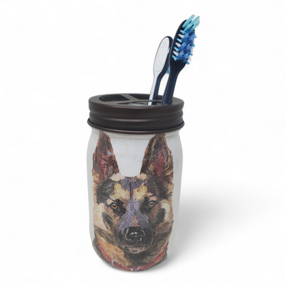 German Shepherd Mason Jar