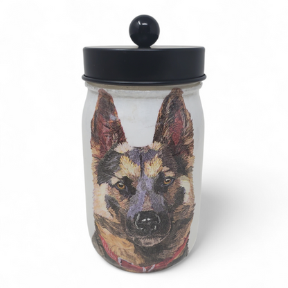 German Shepherd Mason Jar