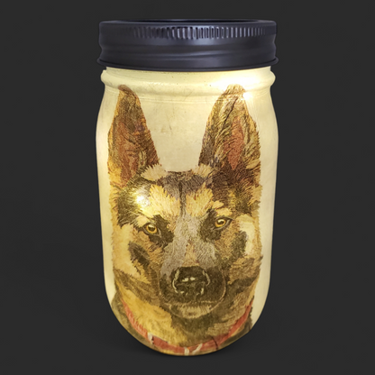 German Shepherd Mason Jar