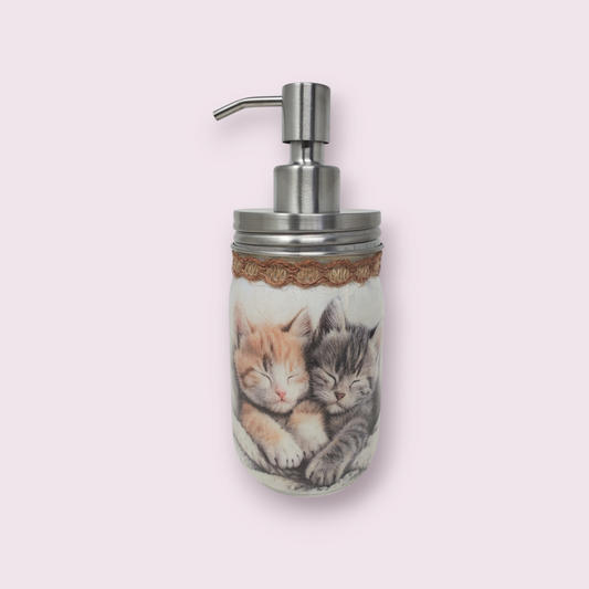 Cute Cuddling Kittens Mason Jar