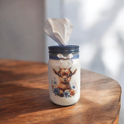 Baby Goat Mason Jar Tissue Dispenser