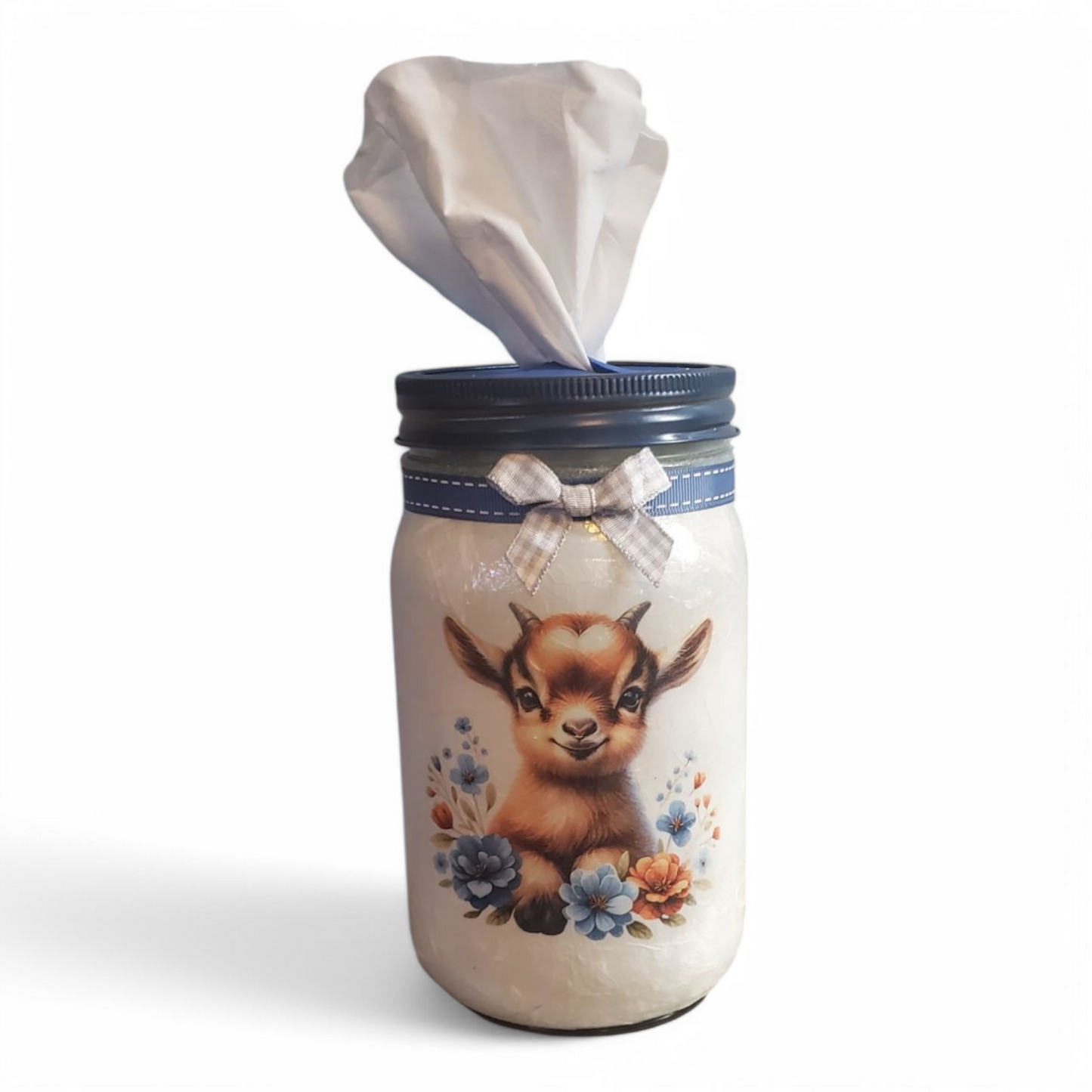 Baby Goat Mason Jar Tissue Dispenser