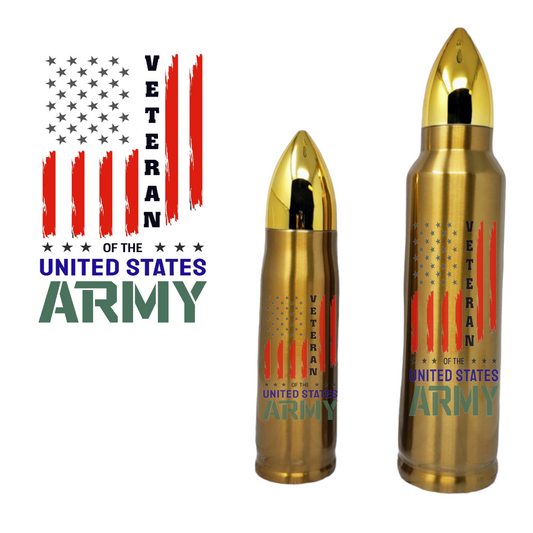 Veteran of the US Army Bullet Thermos Tumbler