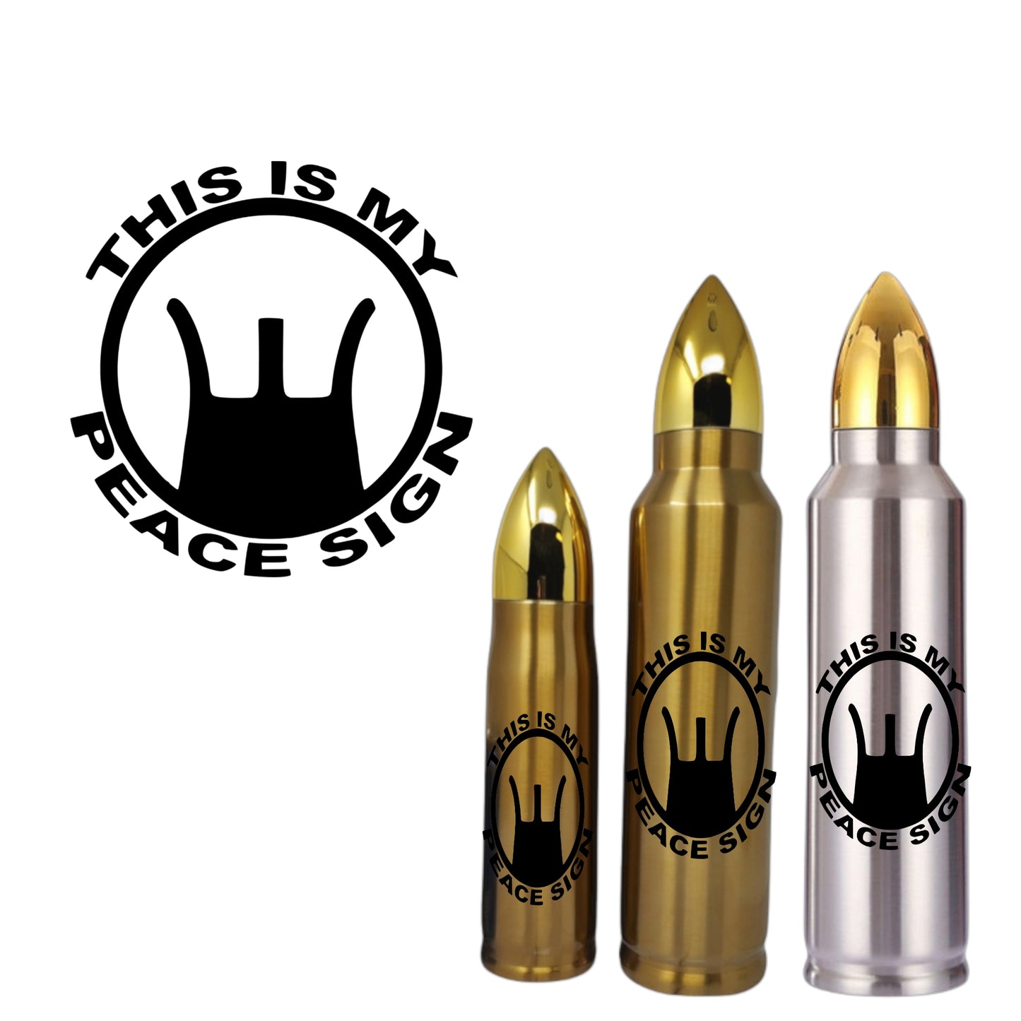 Peace Sign Bullet Thermos Tumbler