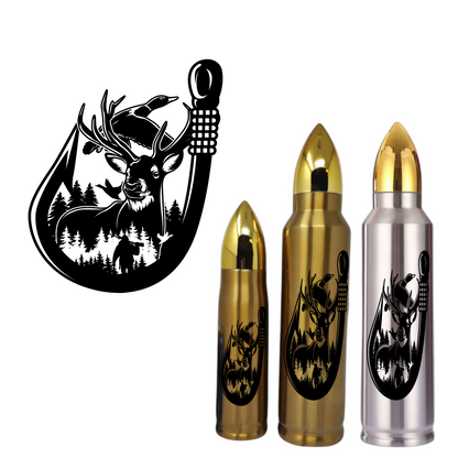 Fish Hook Buck & Duck Bullet Thermos Tumbler