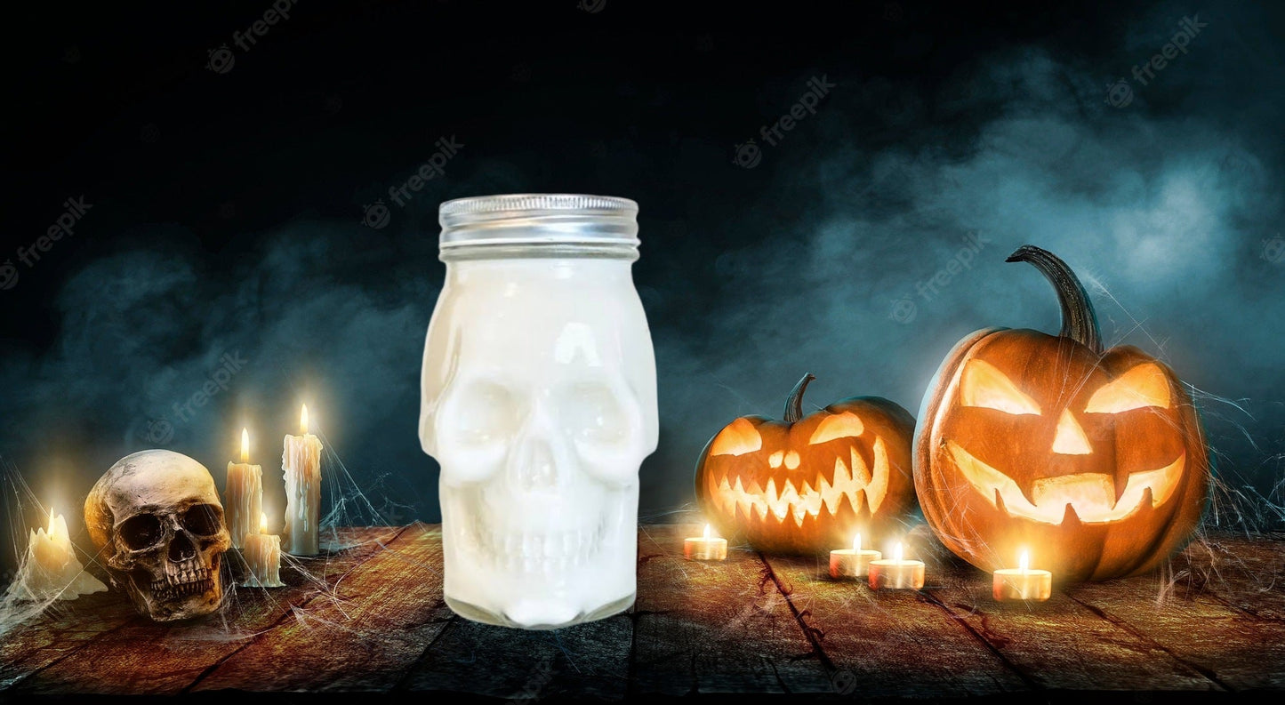 Skull Mason Jar Candles