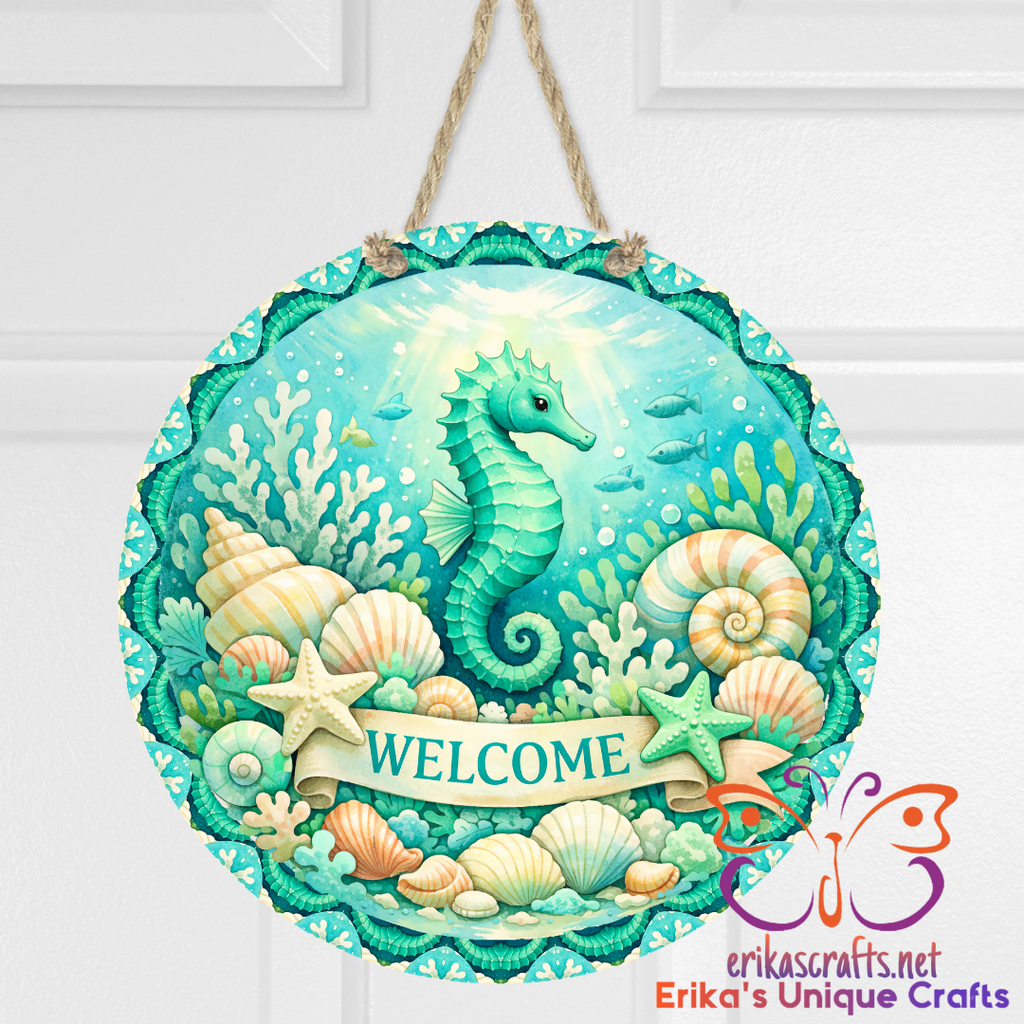 Seahorse Beach Door Sign