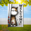 Shy Cat Welcome Garden Flag