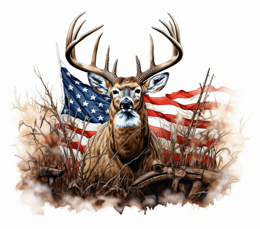 Color Buck and Flag Bullet Thermos Tumbler