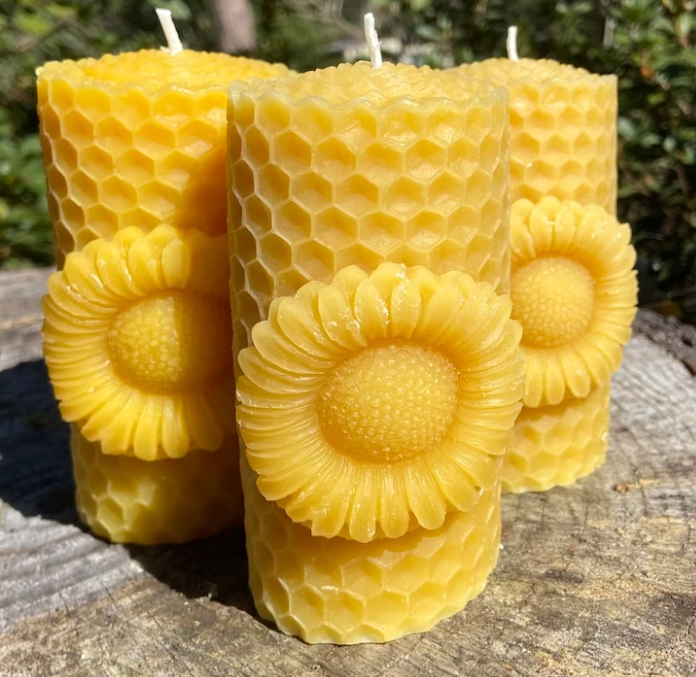 Honeycomb Sunflower Candle