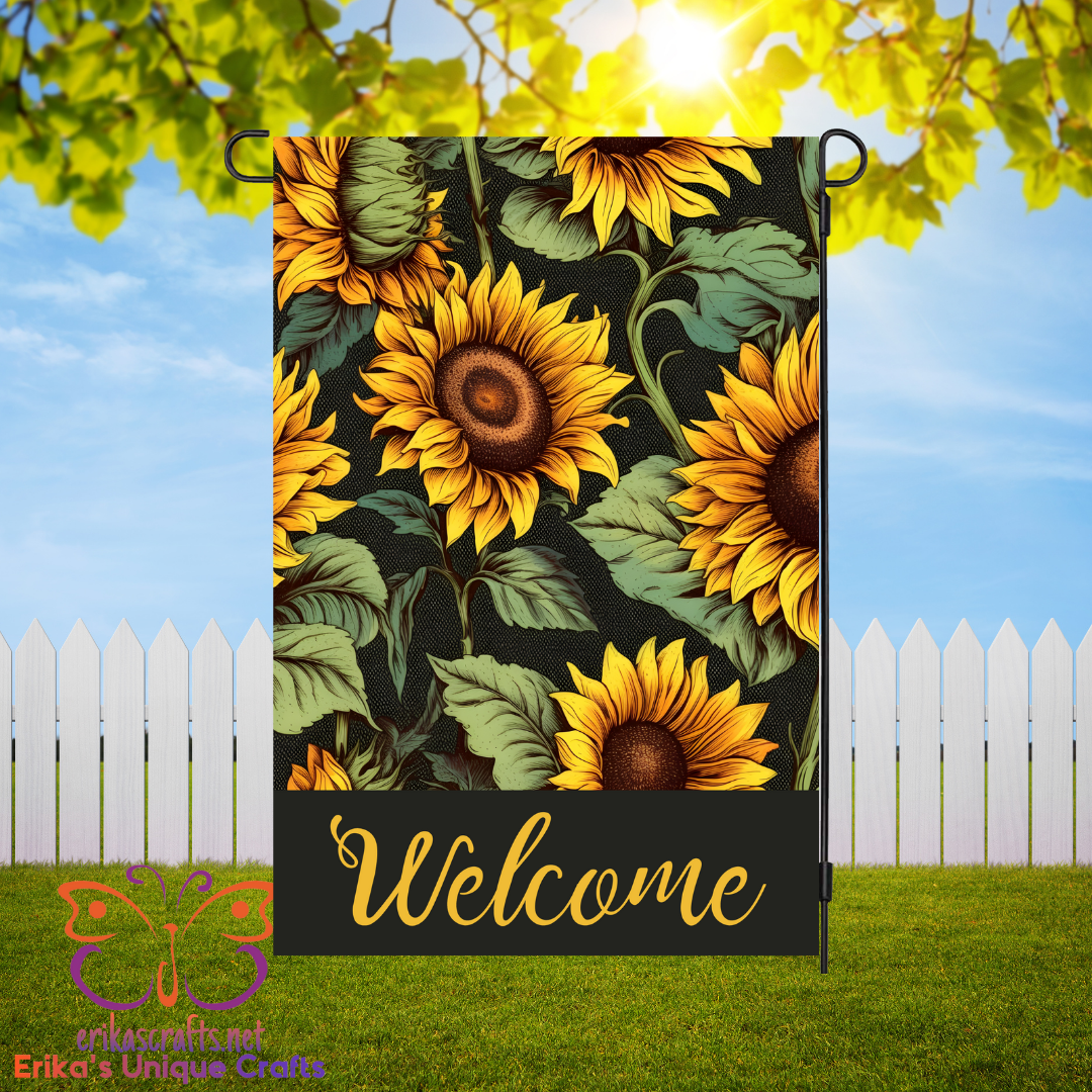Sunflowers Welcome Garden Flag