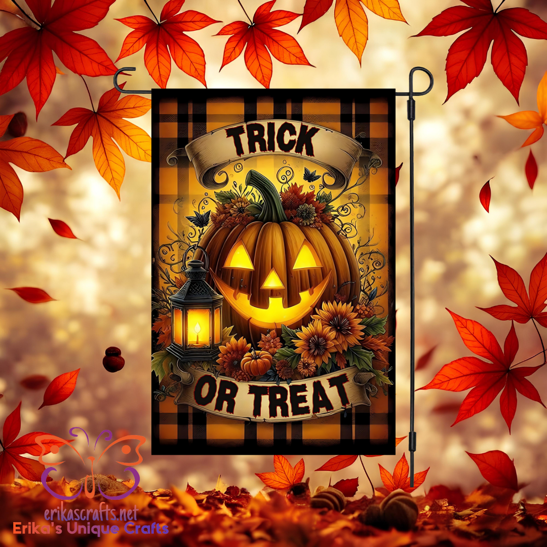 Trick Or Treat Jack O Lantern Garden Flag