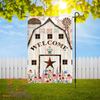 Primitive Welcome Barn Garden Flag - Garden Flag