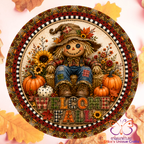Welcome Fall Scarecrow Metal Door Sign