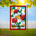 Cute Lady Bugs Welcome Garden Flag