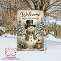 Welcome Home Winter Snowman Garden Flag