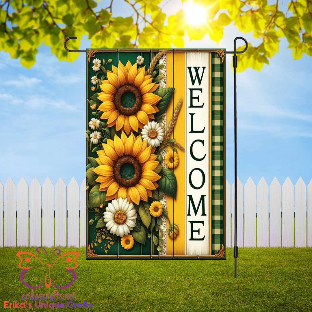 Welcome Sunflowers Garden Flag