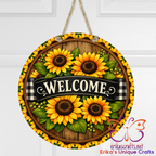 Welcome Sunflowers Door Sign