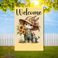 Welcome Vintage Bunny Flag Garden Flag