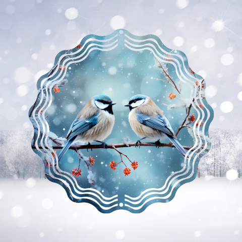 Winter Birds Wind Spinner