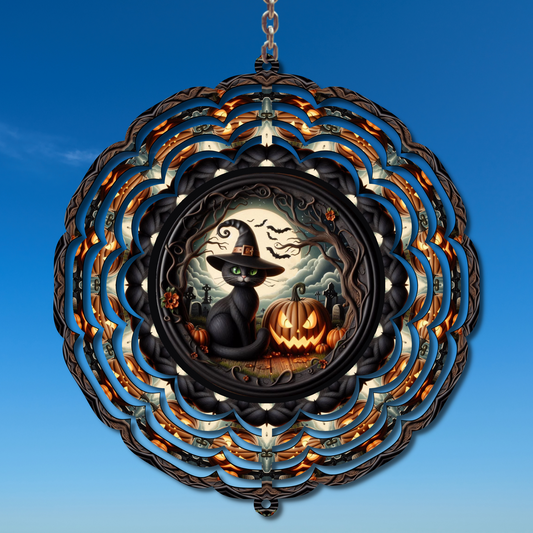 Witch cat Wind Spinner