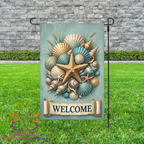 Welcome Seashells Garden Flag
