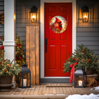 Abstract Cardinal Round Hanging Door Sign - Door Sign