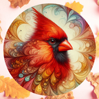 Abstract Cardinal Round Hanging Door Sign - Door Sign