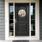 Abstract Lilies Round Hanging Door Sign - Door Sign