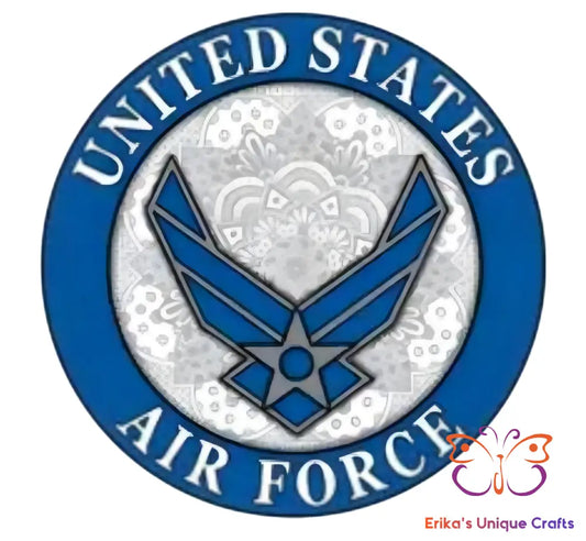 Air Force Round Hanging Door Sign Blue Wings Door Sign