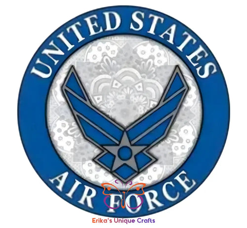 Air Force Round Hanging Door Sign Blue Wings Door Sign