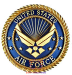 Air Force Round Hanging Door Sign Gold Air Force Door Sign