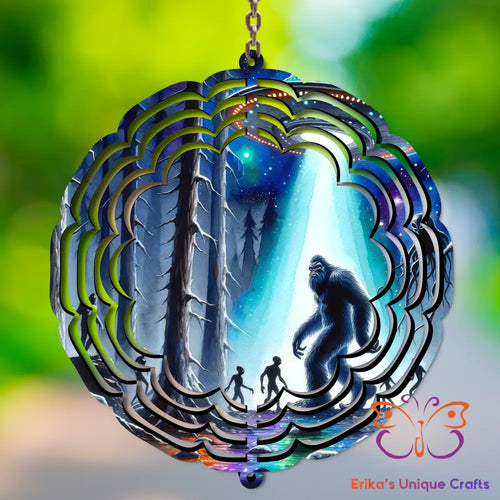 Aliens Bigfoot Wind Spinner Wind Spinner