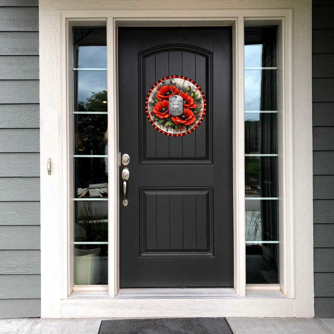Memorial Day Poppy Door Sign