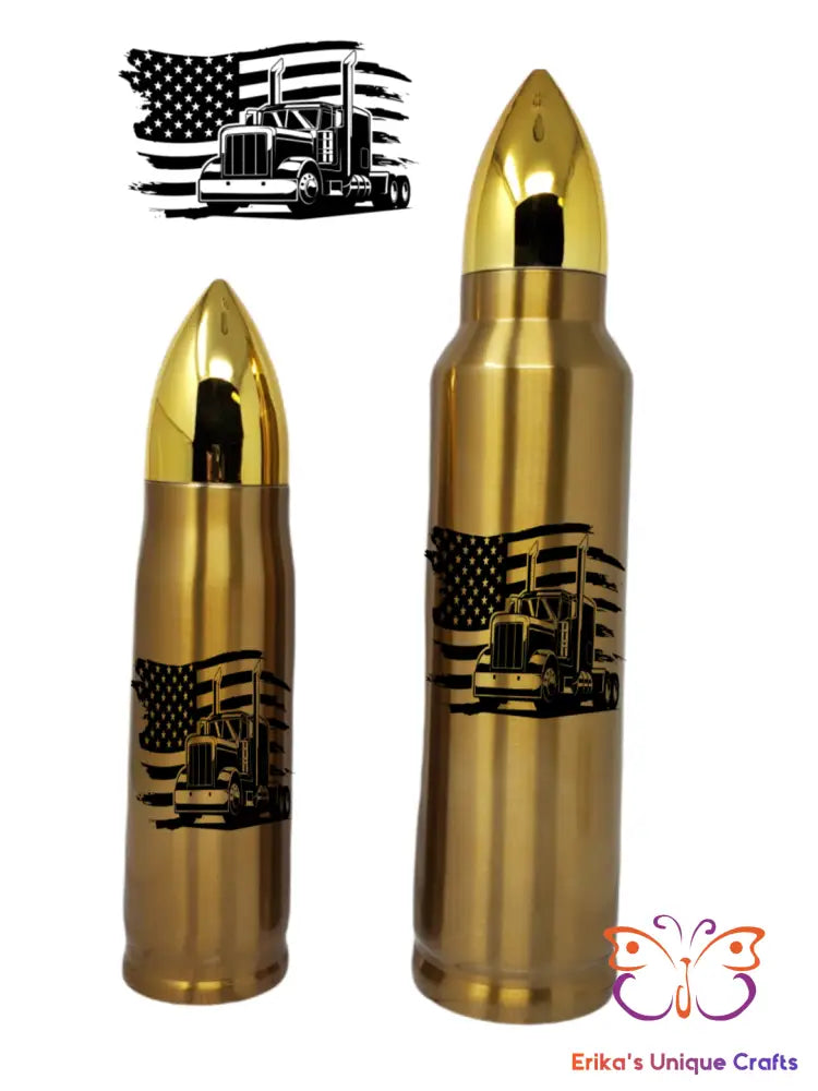 America Truck Driver Bullet Thermos - Erikas Crafts