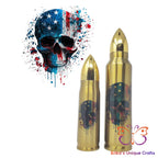 American Flag Splash Skull Bullet Thermos