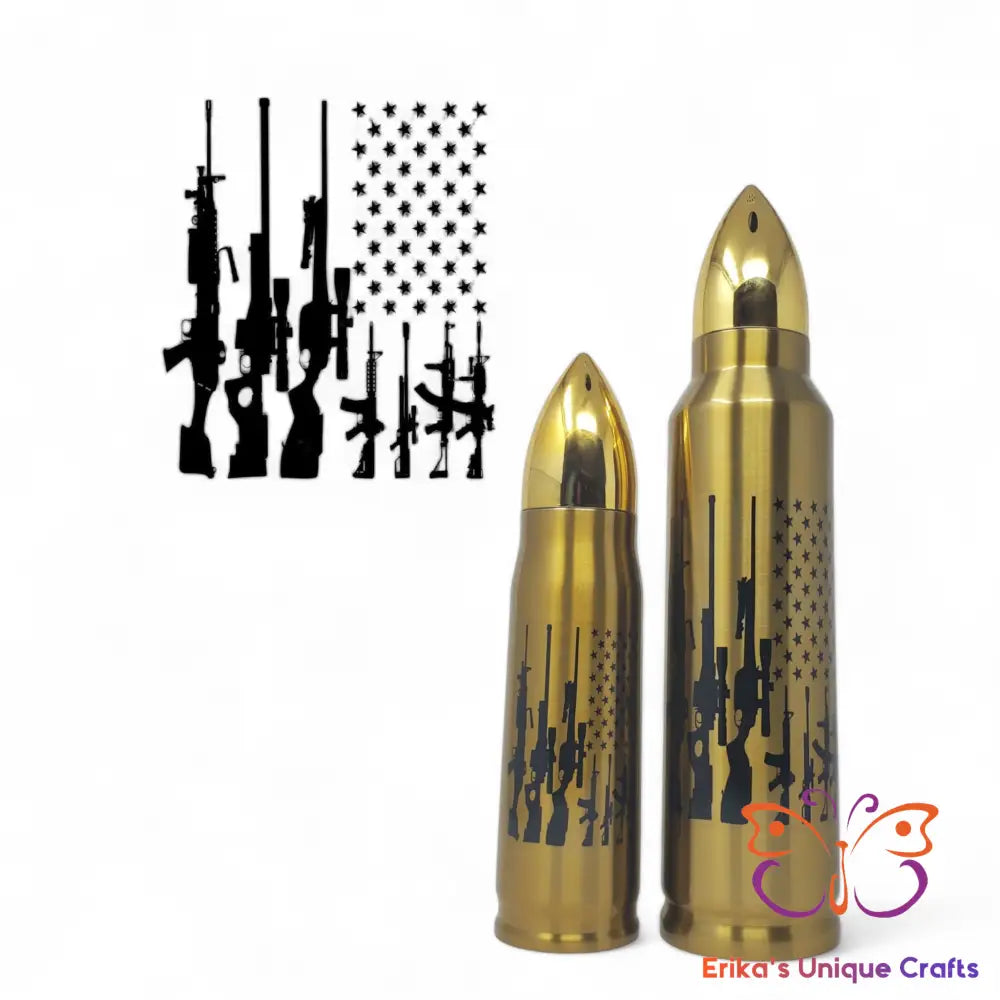 American Gun Flag Bullet Thermos Bullet Thermos