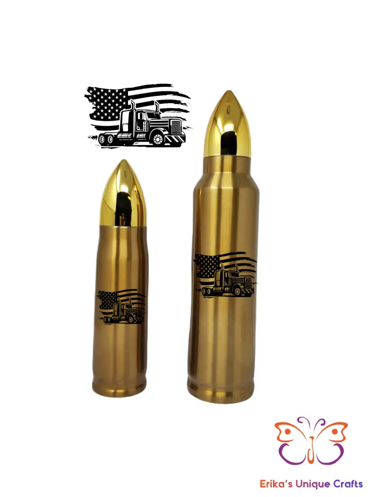 American Truck Driver Bullet Thermos - Erikas Crafts