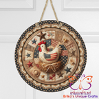 Americana Chicken  Metal Door Sign