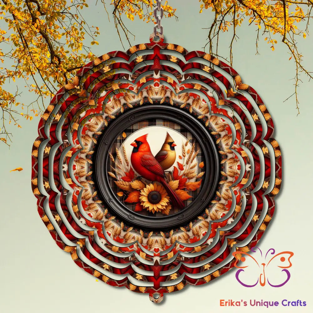 Autumn Cardinals Wind Spinner Wind Spinner