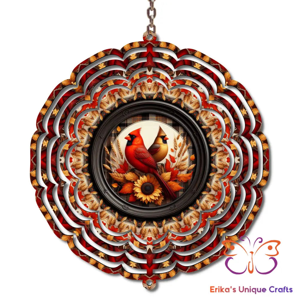 Autumn Cardinals Wind Spinner Wind Spinner