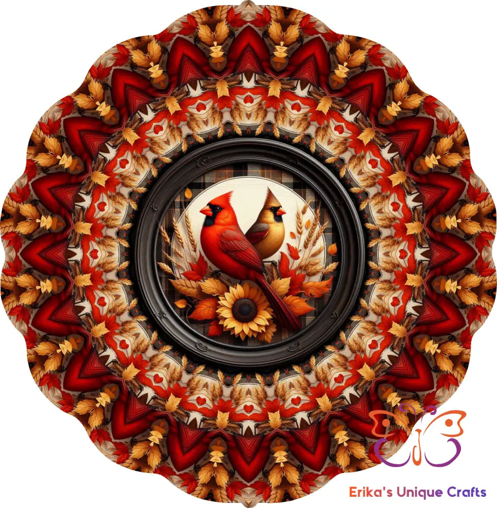 Autumn Cardinals Wind Spinner Wind Spinner