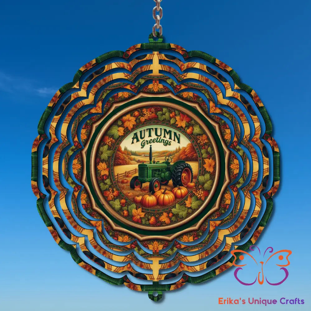 Autumn Greeting Tractor Wind Spinner Wind Spinner