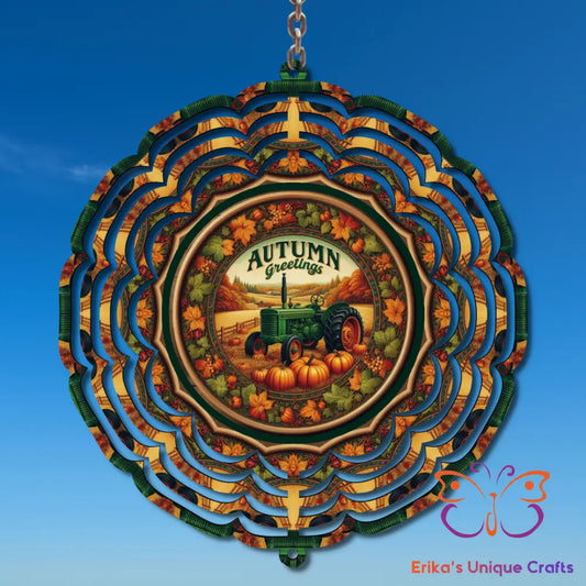 Autumn Greeting Tractor Wind Spinner Wind Spinner