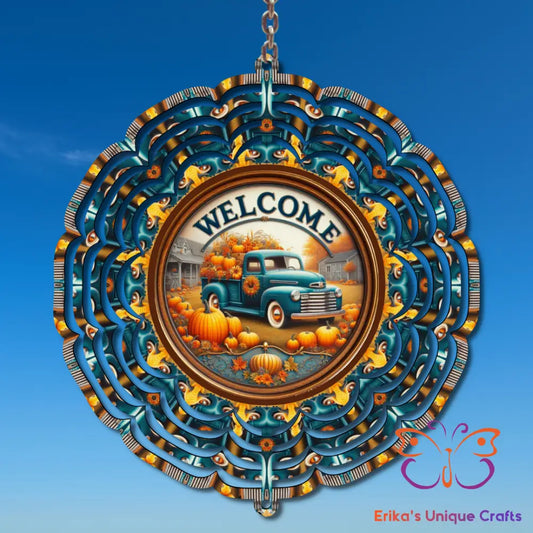 Autumn Truck Welcome Wind Spinner Wind Spinner