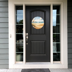 Beach Grass Round Hanging Door Sign - Door Sign
