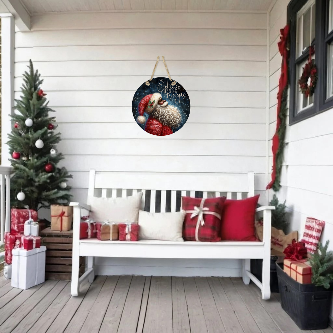 Believe In The Magic 2 Round Hanging Door Sign - Door Sign