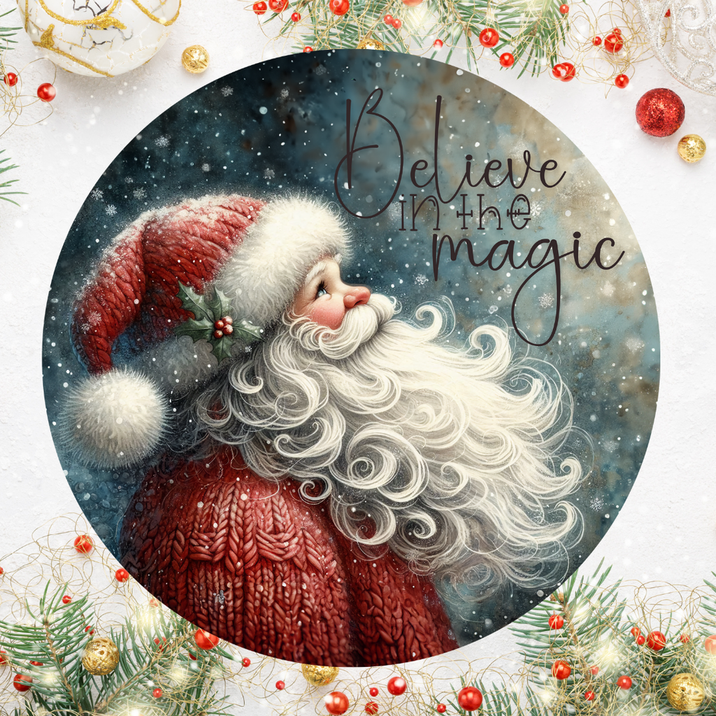 Believe In The Magic Round Hanging Door Sign - Door Sign